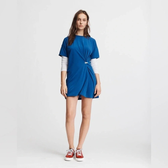 NWT rag & bone Mitchell dress in pacific blue size large - Picture 1 of 8